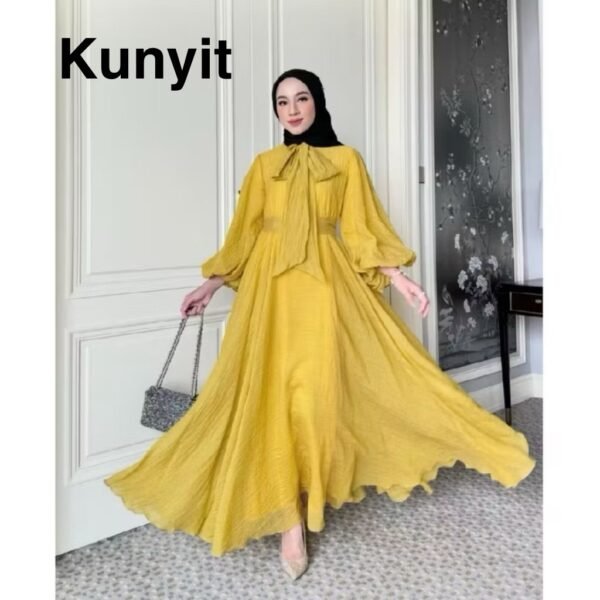 Gamis Pesta Muslimah Gamis Mewah Bawah Mayung Crinkle Airflow,,